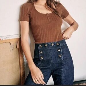 Sézane Le Parisien Button Fly Jeans